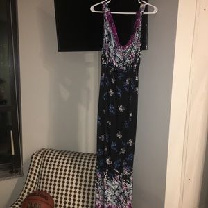 A brand new floral print maxi dress.